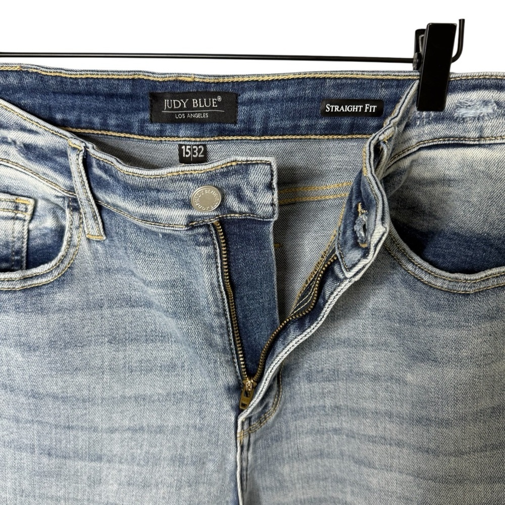 Judy Blue Straight Fit Jeans Size 15 / 32 Medium Wash JB82501LT - Picture 3 of 5